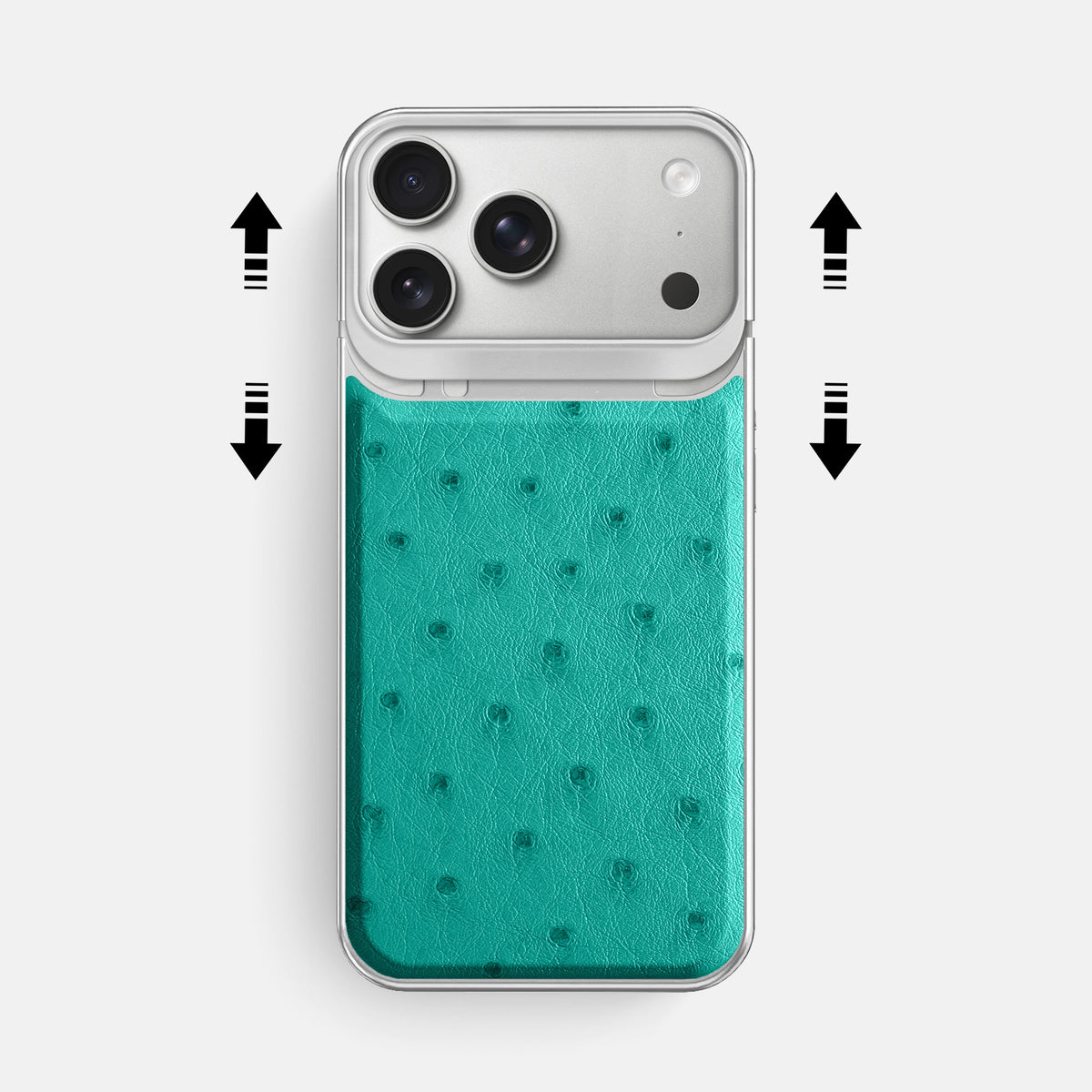 Metal Case For iPhone 18 Pro Max In Ostrich -2 | Turquoise-Steel