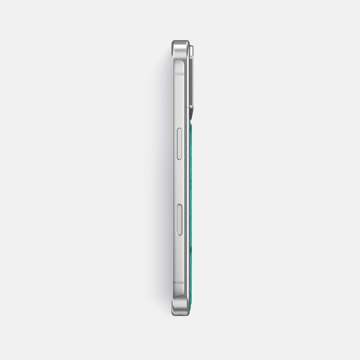 Metal Case For iPhone 18 Pro Max In Ostrich -3 | Turquoise-Steel