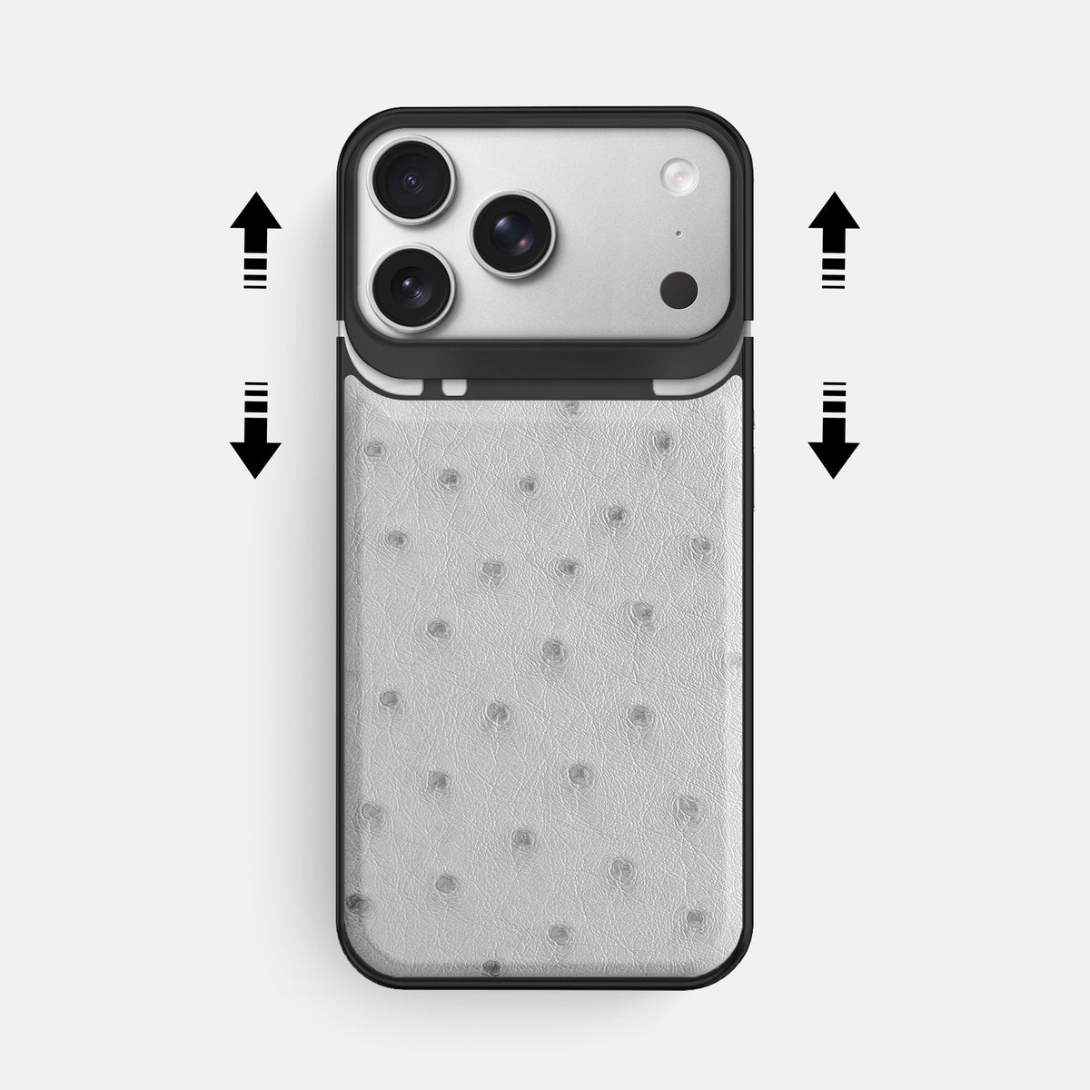 Metal Case For iPhone 18 Pro Max In Ostrich -2 | White-Black