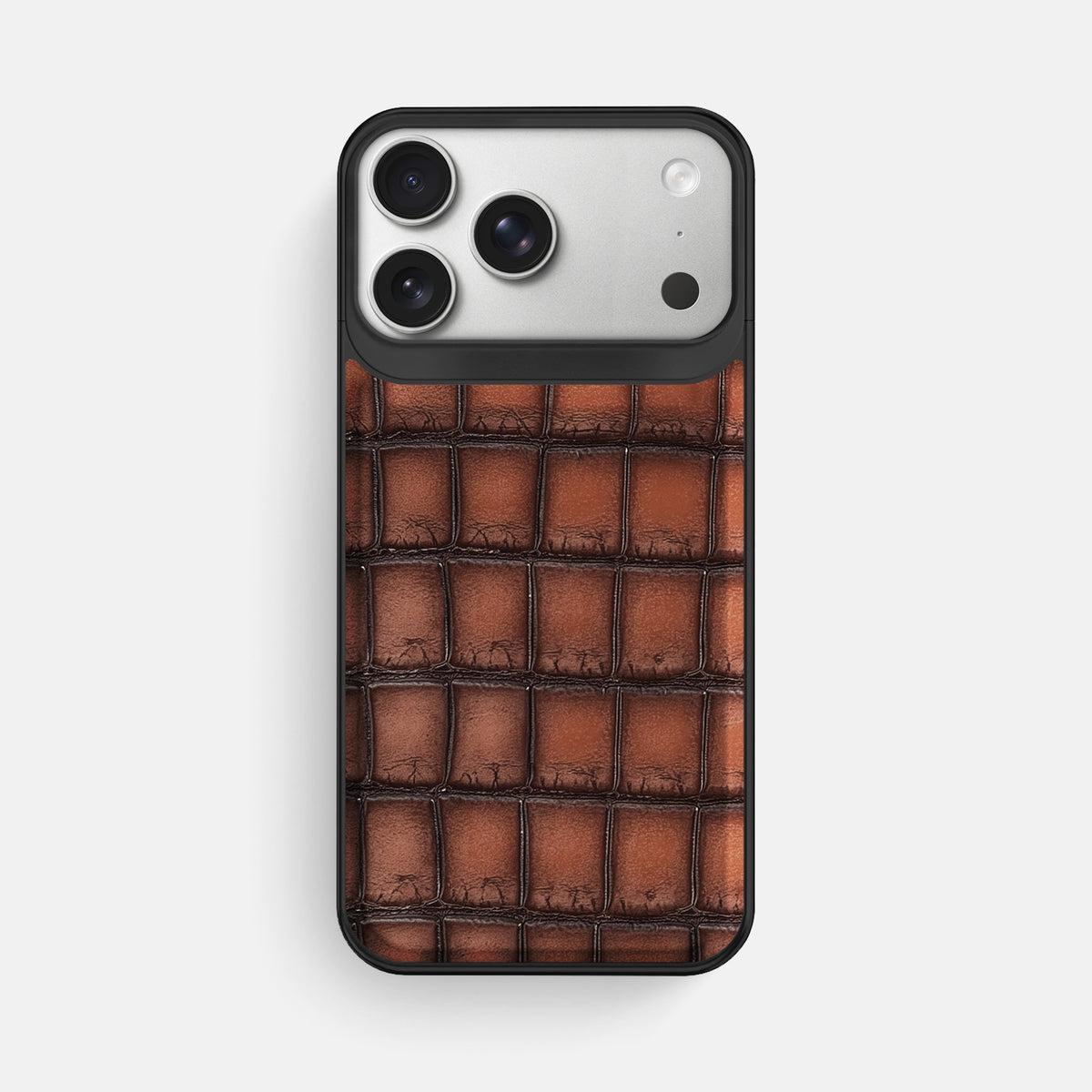 Metal Case For iPhone 18 Pro Max In Patina Alligator -1 | Baobab-Black