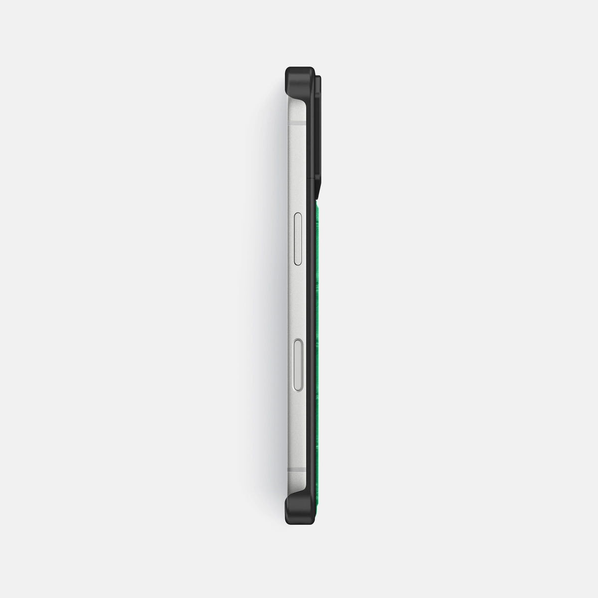 Metal Case For iPhone 18 Pro Max In Porosus Crocodile -3 | Cactus-Green-Black