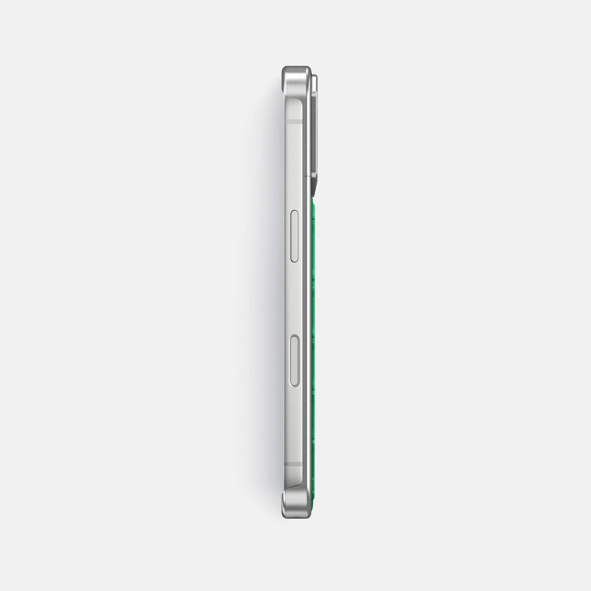 Metal Case For iPhone 18 Pro Max In Porosus Crocodile -3 | Cactus-Green-Steel