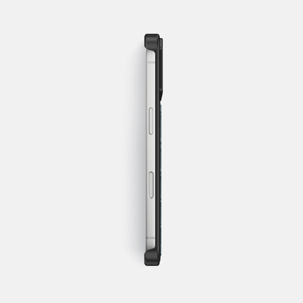 Metal Case For iPhone 18 Pro Max In Porosus Crocodile -3 | Denim-Black