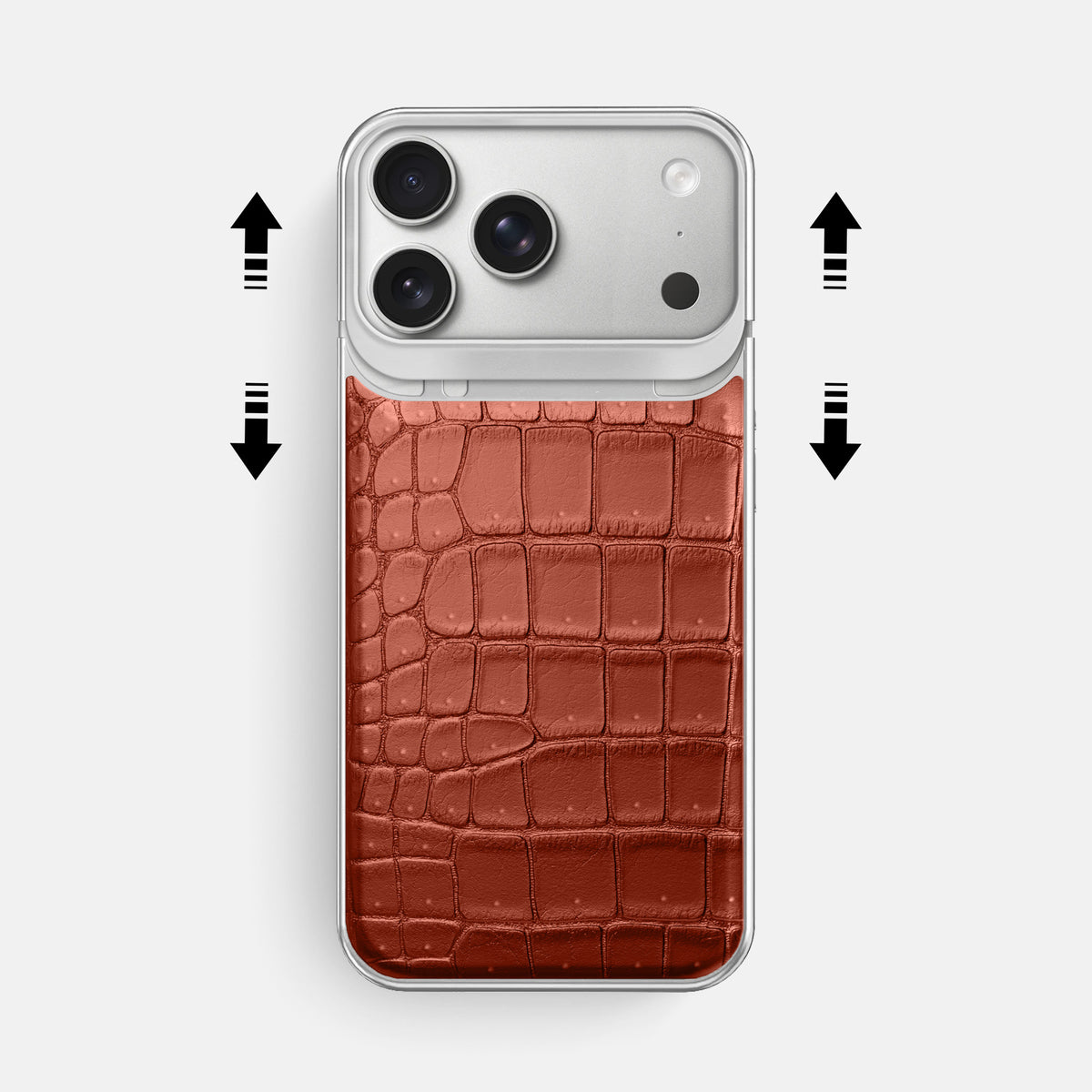Metal Case For iPhone 18 Pro Max In Porosus Crocodile -2 | Nuts-Steel