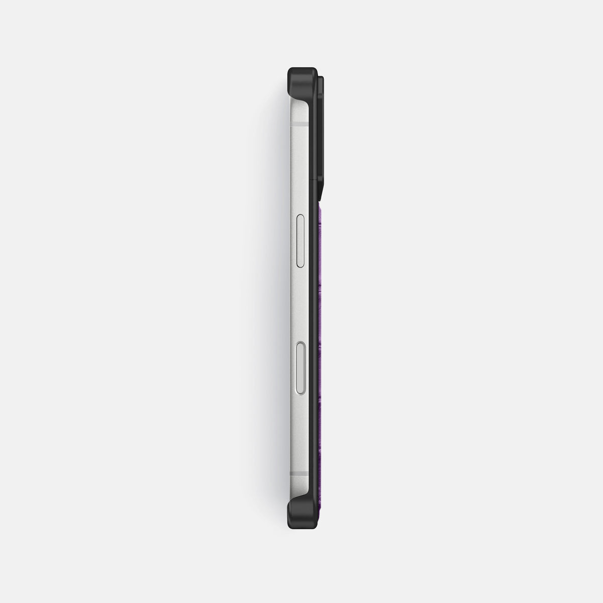 Metal Case For iPhone 18 Pro Max In Porosus Crocodile -3 | Purple-Black