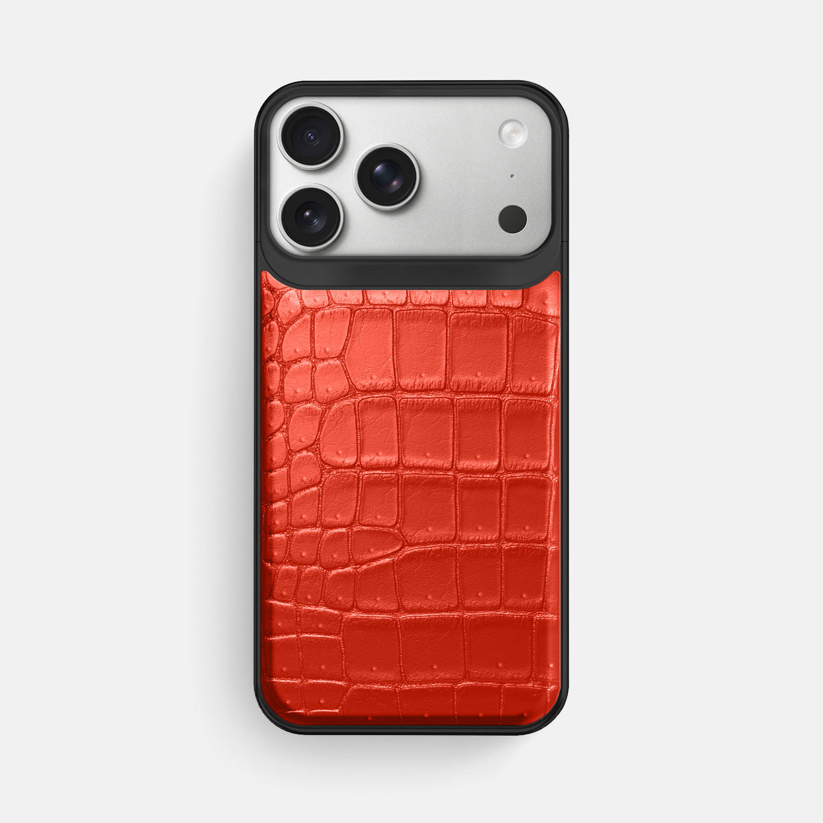 Metal Case For iPhone 18 Pro Max In Porosus Crocodile -1 | Rust-Black