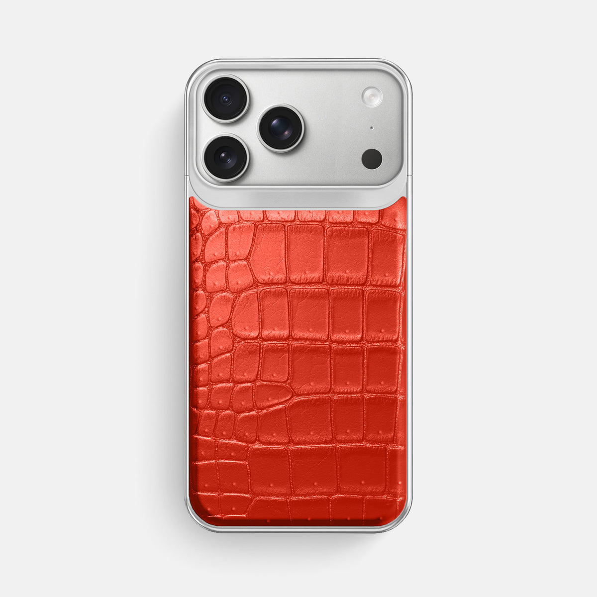 Metal Case For iPhone 18 Pro Max In Porosus Crocodile -1 | Rust-Steel
