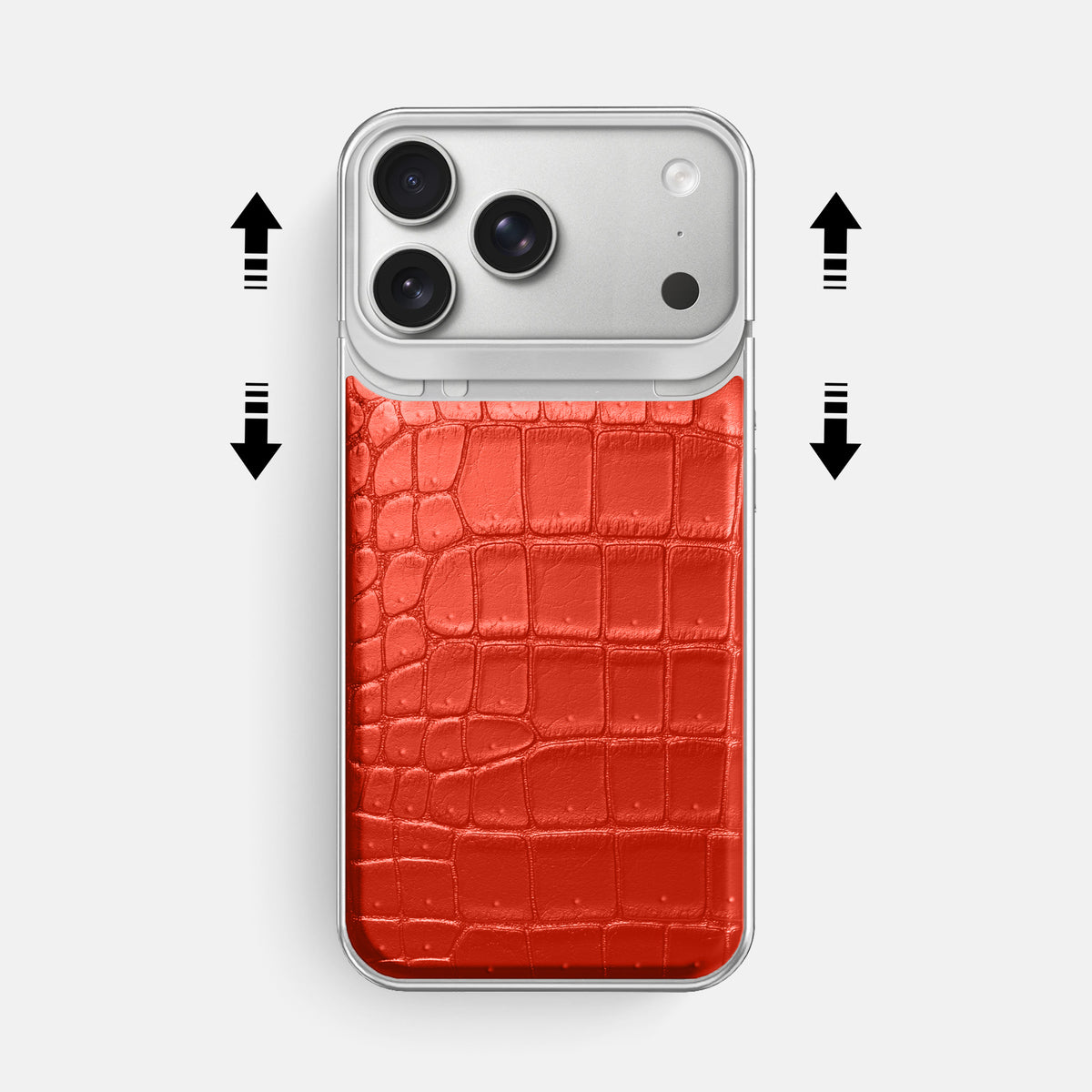 Metal Case For iPhone 18 Pro Max In Porosus Crocodile -2 | Rust-Steel
