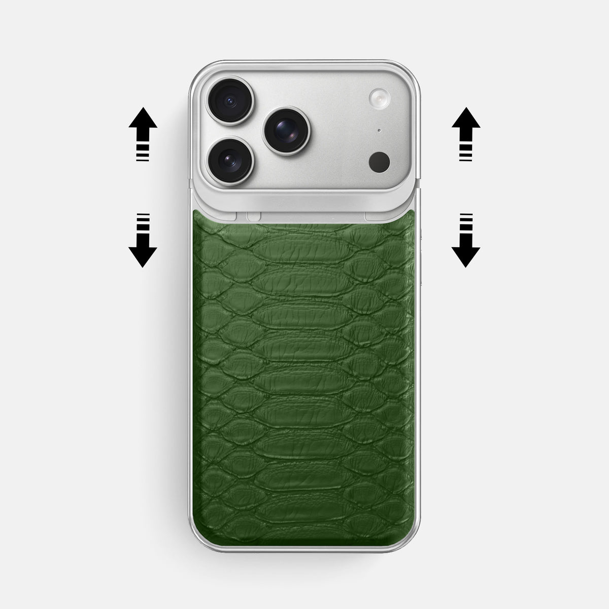 Metal Case For iPhone 18 Pro Max In Python -2 | Green-Steel