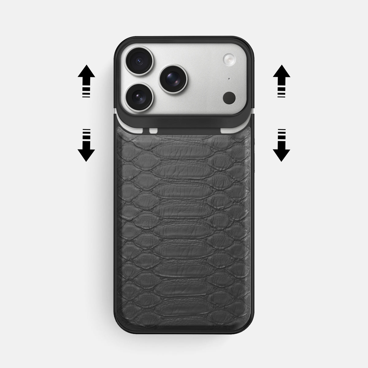 Metal Case For iPhone 18 Pro Max In Python -2 | Grey-Black