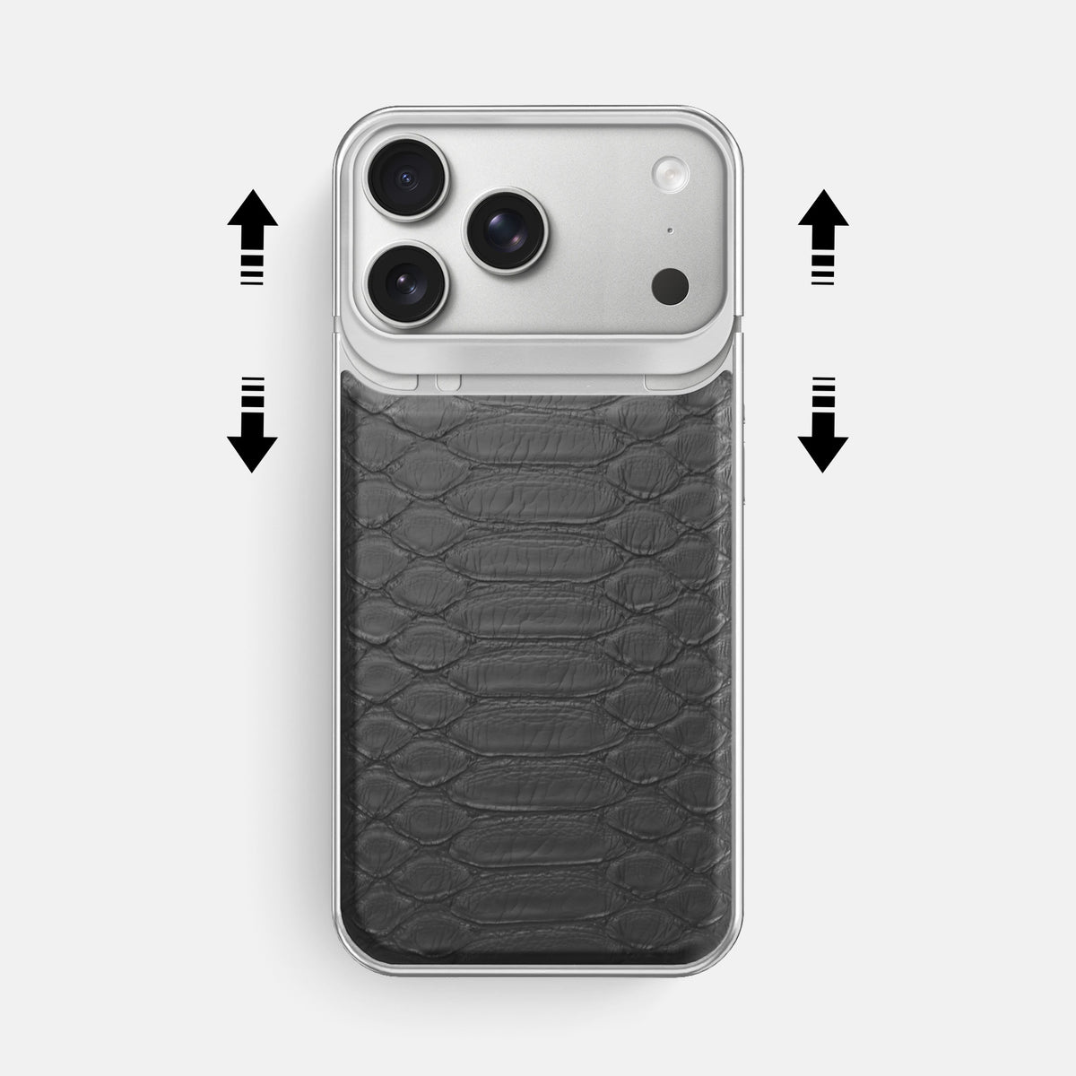 Metal Case For iPhone 18 Pro Max In Python -2 | Grey-Steel