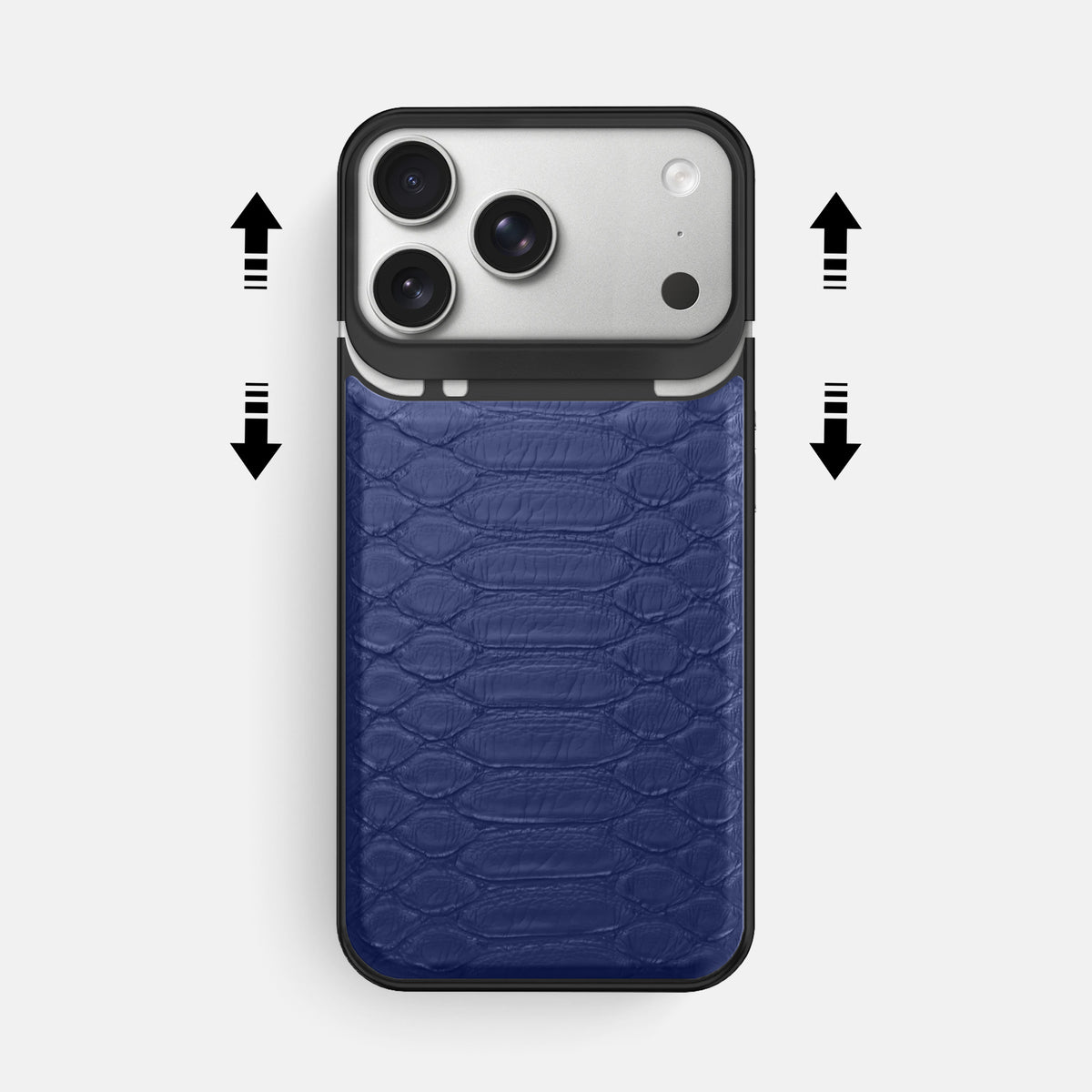 Metal Case For iPhone 18 Pro Max In Python -2 | Royal-Blue-Black