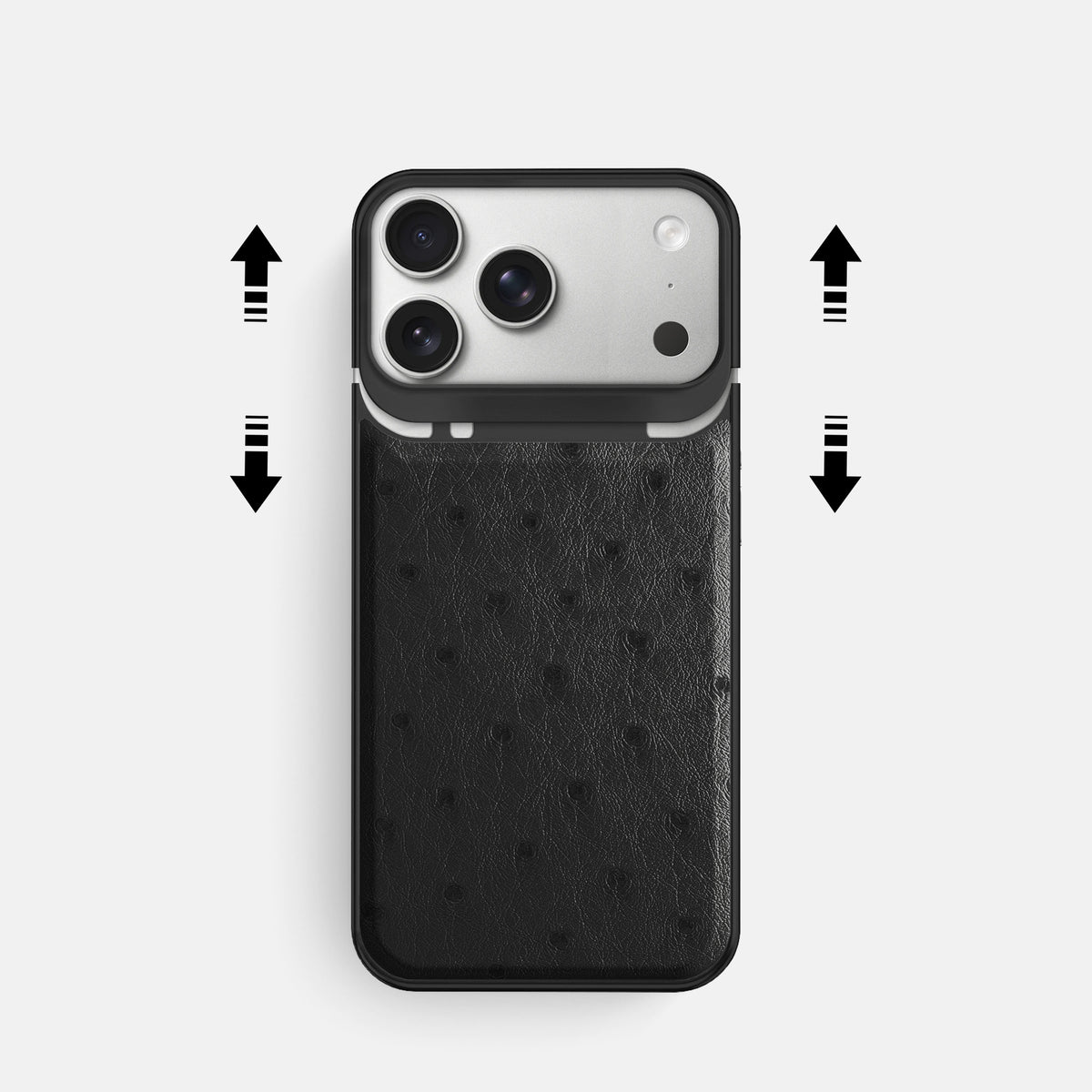 Metal Case For iPhone 18 Pro In Ostrich -2 | Black-Black