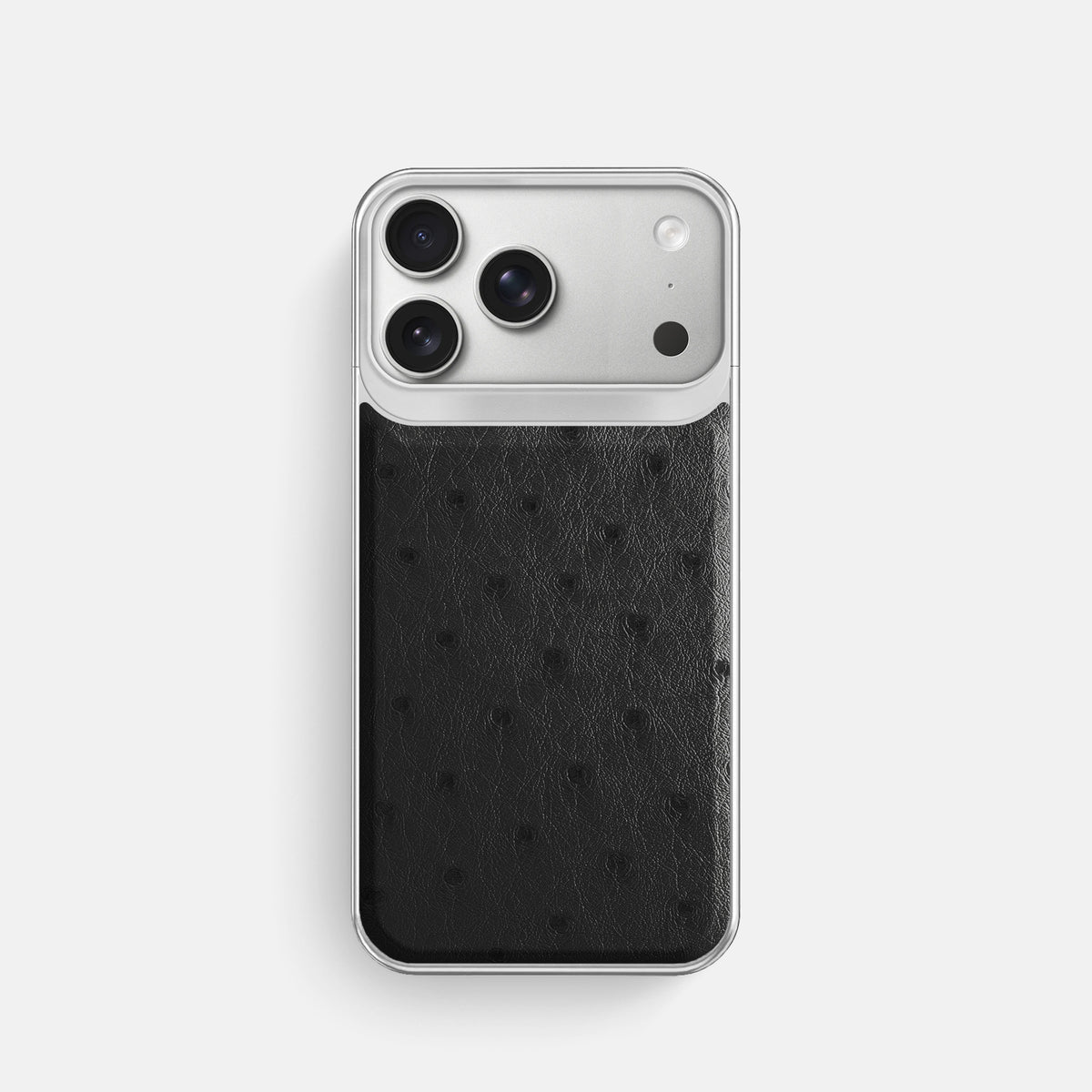 Metal Case For iPhone 18 Pro In Ostrich -1 | Black-Steel