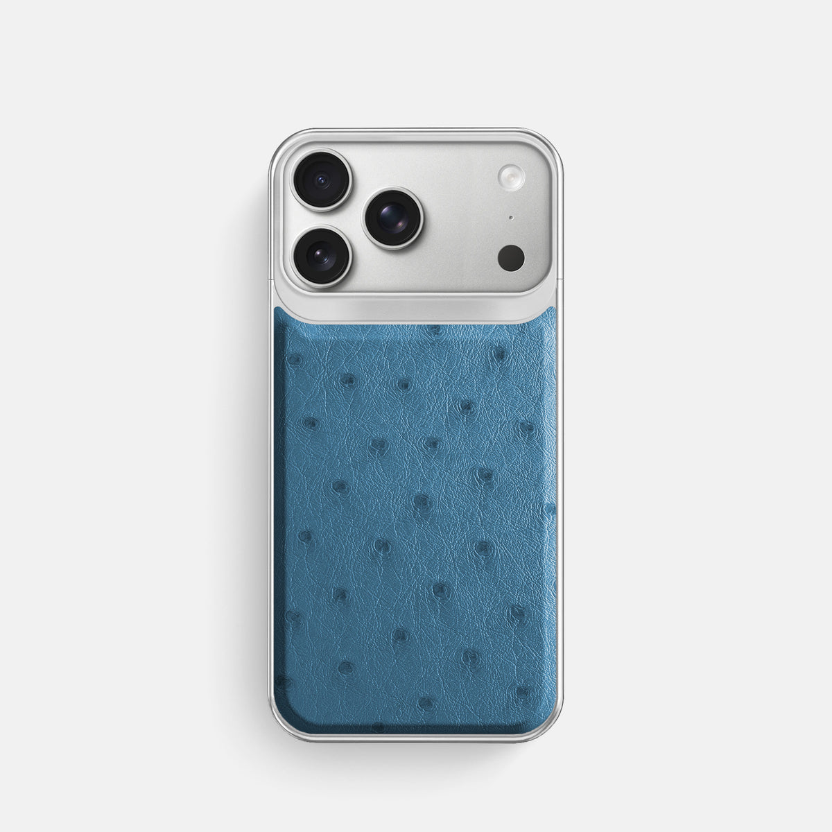 Metal Case For iPhone 18 Pro In Ostrich -1 | Blue-Jeans-Steel