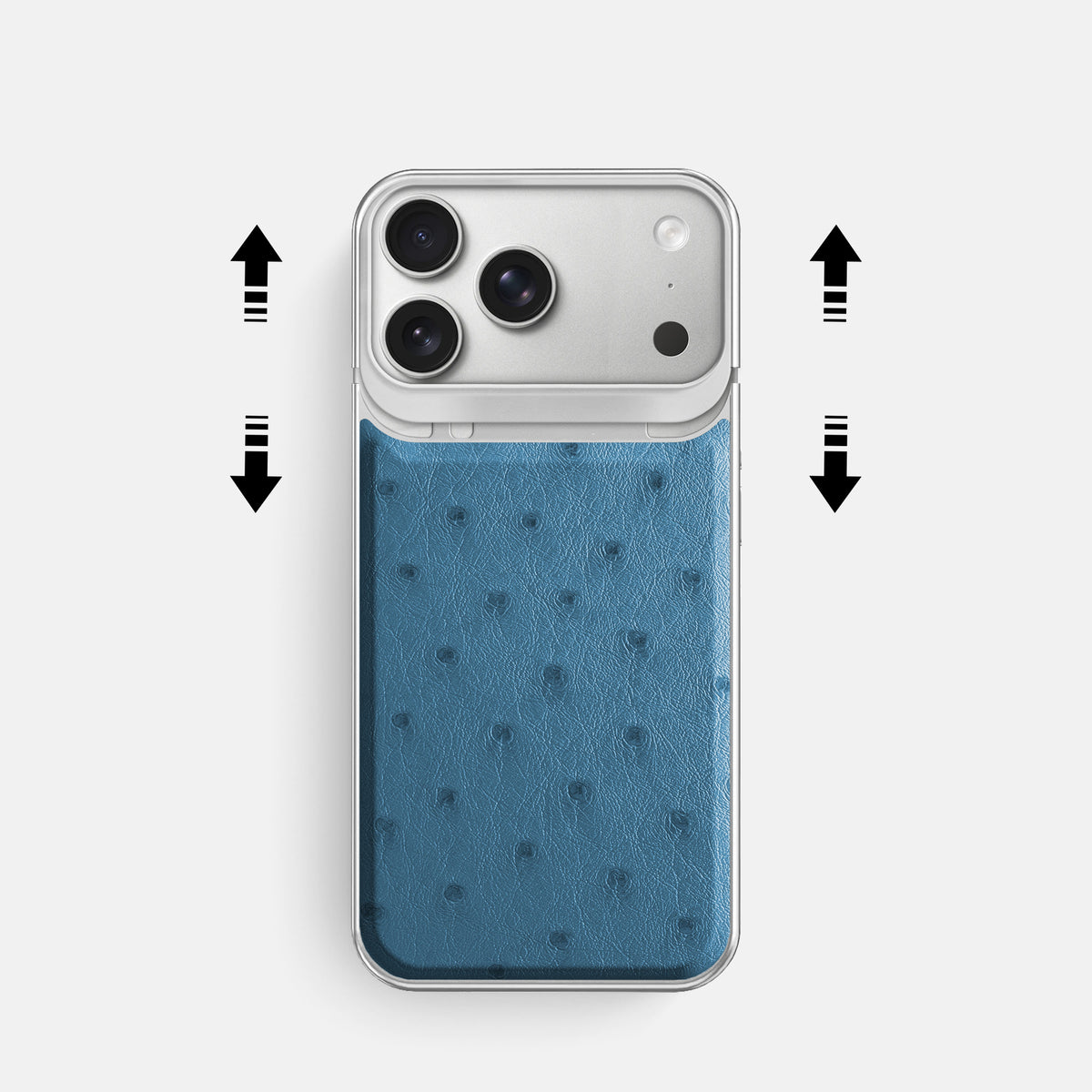 Metal Case For iPhone 18 Pro In Ostrich -2 | Blue-Jeans-Steel