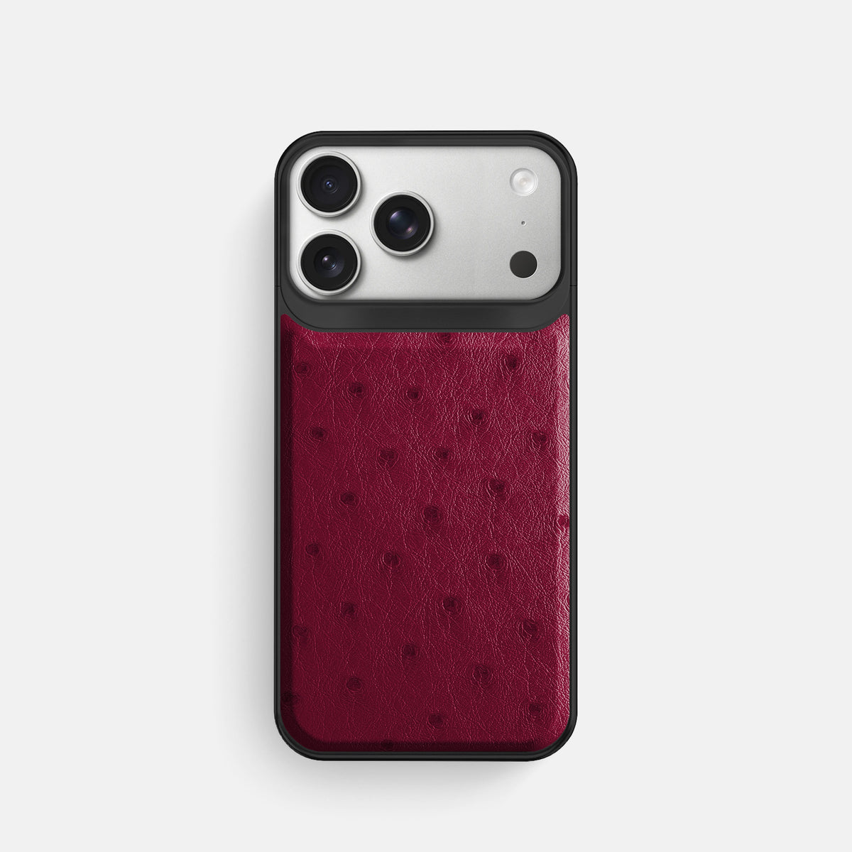 Metal Case For iPhone 18 Pro In Ostrich -1 | Bordeaux-Black