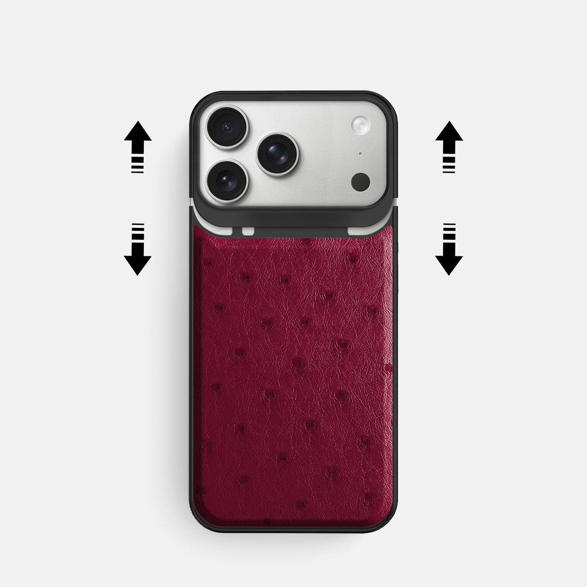 Metal Case For iPhone 18 Pro In Ostrich -2 | Bordeaux-Black
