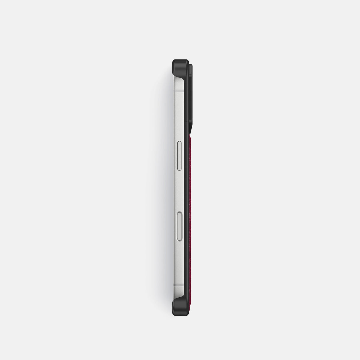 Metal Case For iPhone 18 Pro In Ostrich -3 | Bordeaux-Black