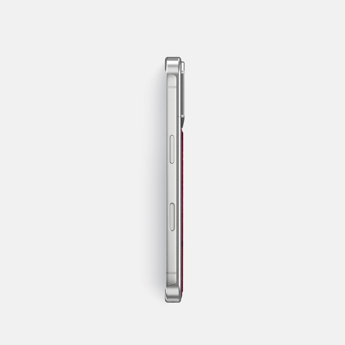 Metal Case For iPhone 18 Pro In Ostrich -3 | Bordeaux-Steel