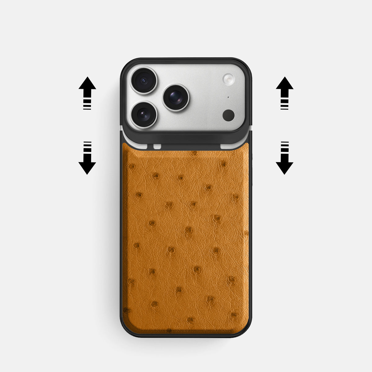 Metal Case For iPhone 18 Pro In Ostrich -2 | Chestnut-Black
