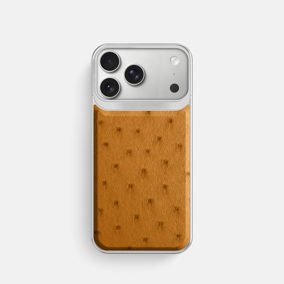 Metal Case For iPhone 18 Pro In Ostrich -1 | Chestnut-Steel