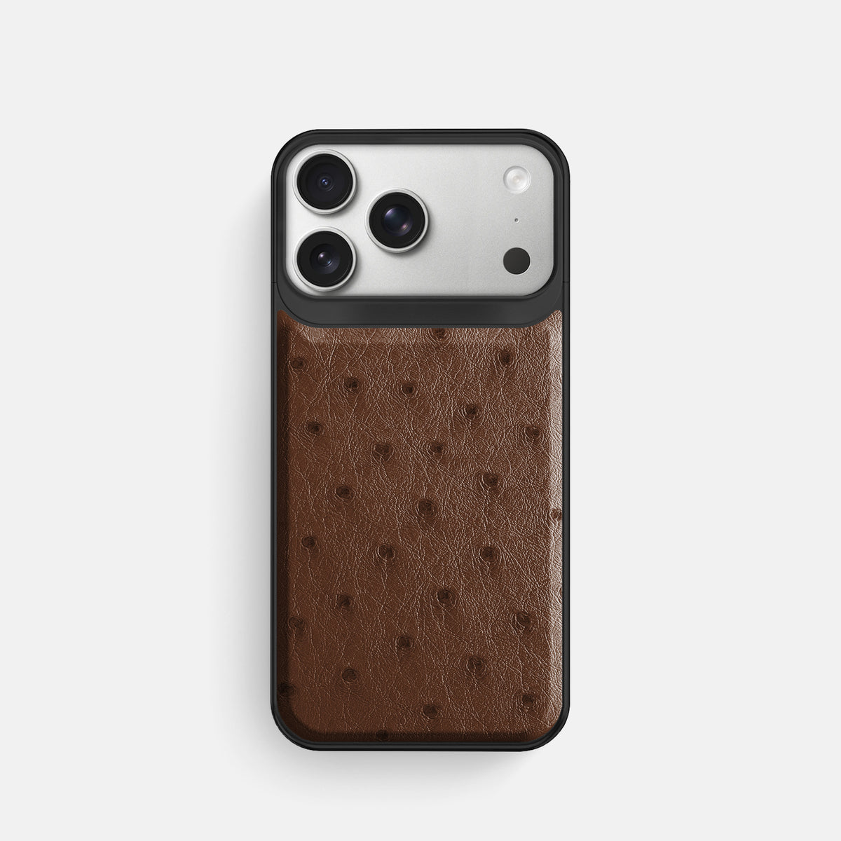 Metal Case For iPhone 18 Pro In Ostrich -1 | Chocolate-Black