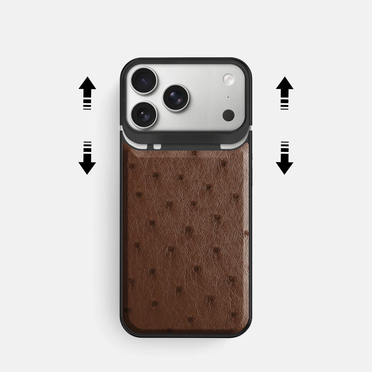 Metal Case For iPhone 18 Pro In Ostrich -2 | Chocolate-Black