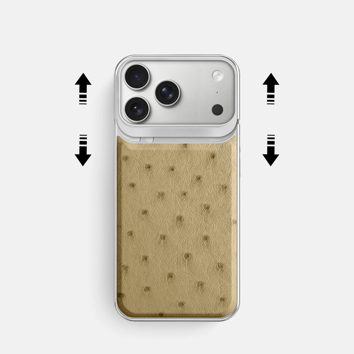 Metal Case For iPhone 18 Pro In Ostrich -2 | Desert-Sand-Steel