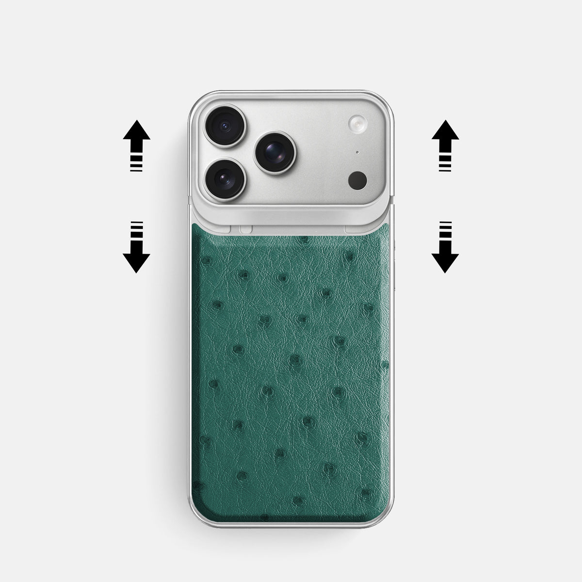 Metal Case For iPhone 18 Pro In Ostrich -2 | Forest-Green-Steel
