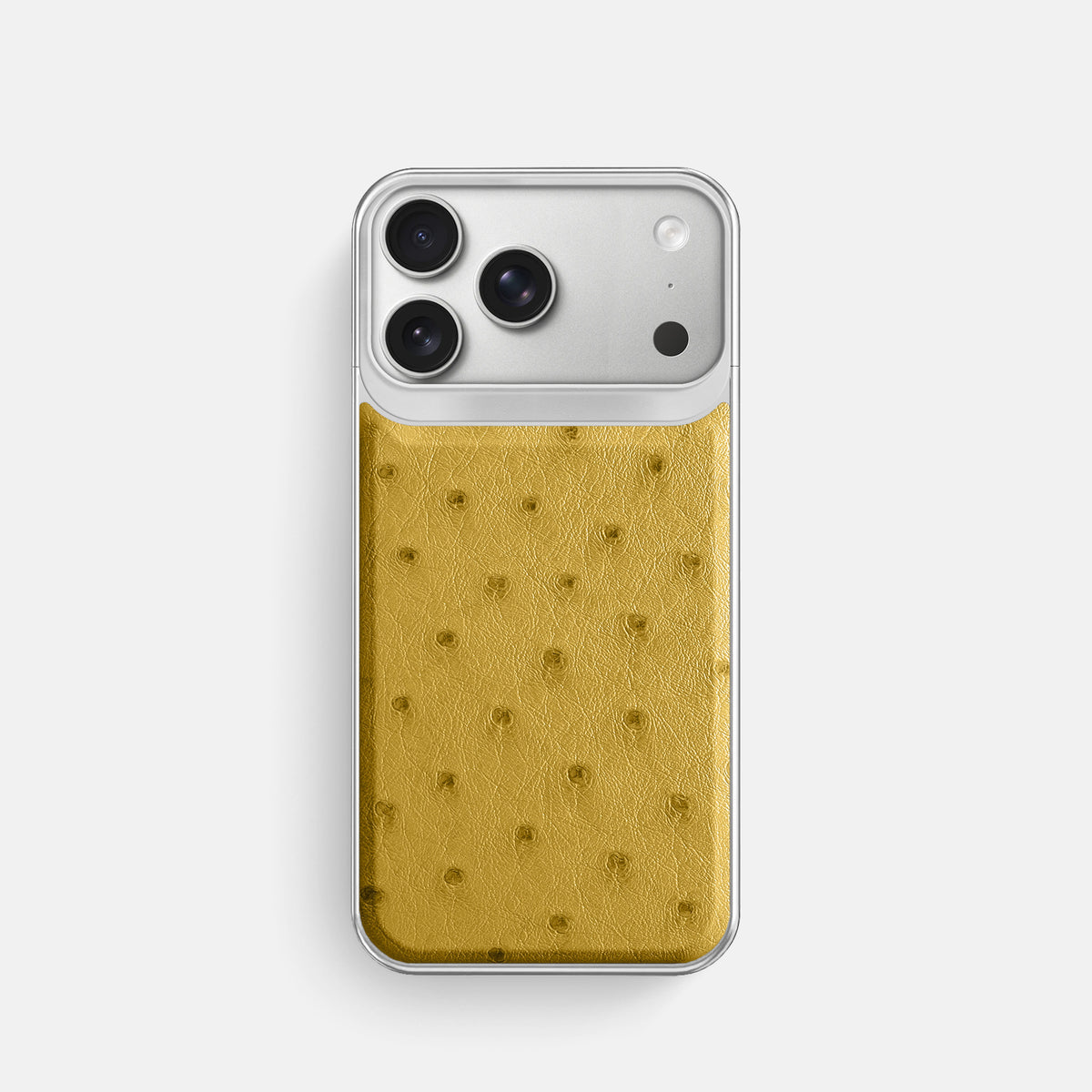 Metal Case For iPhone 18 Pro In Ostrich -1 | Gold-Steel