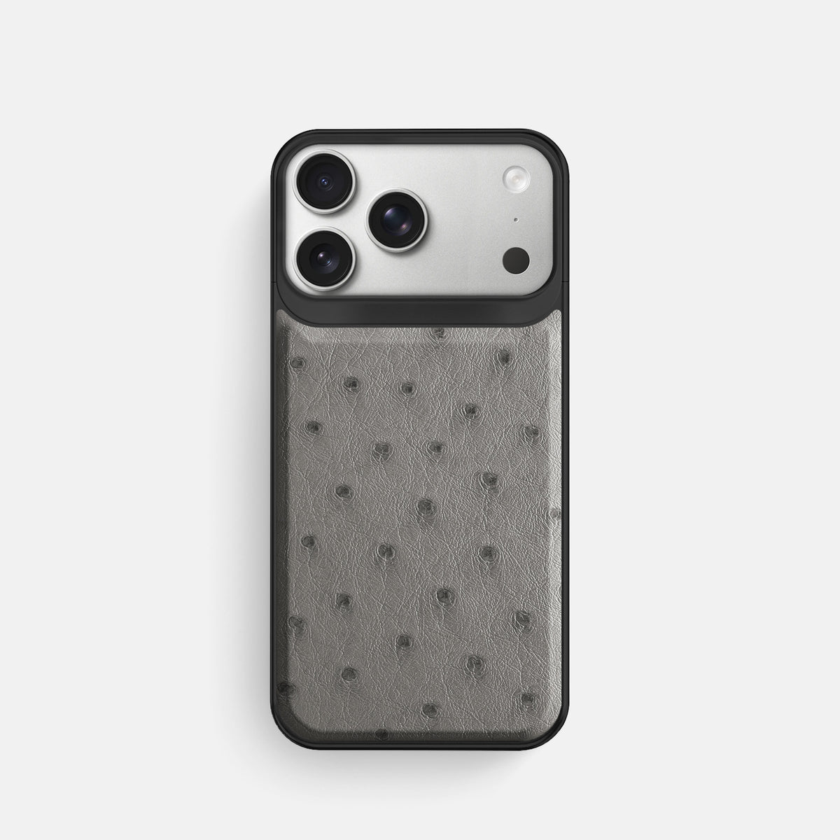 Metal Case For iPhone 18 Pro In Ostrich -1 | Grey-Black