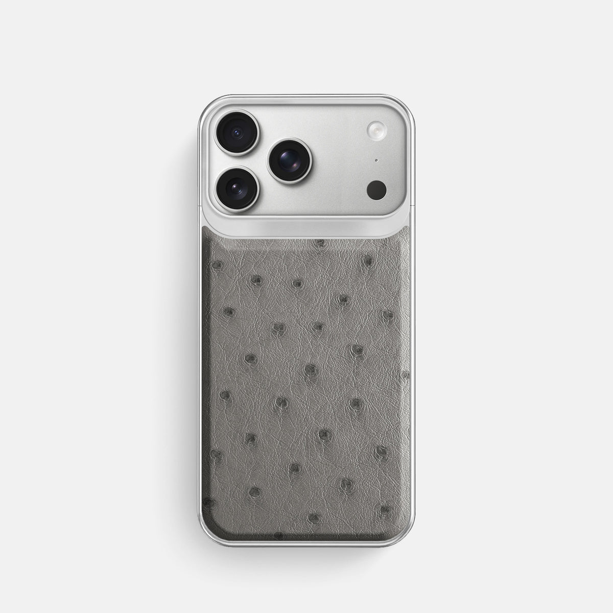 Metal Case For iPhone 18 Pro In Ostrich -1 | Grey-Steel