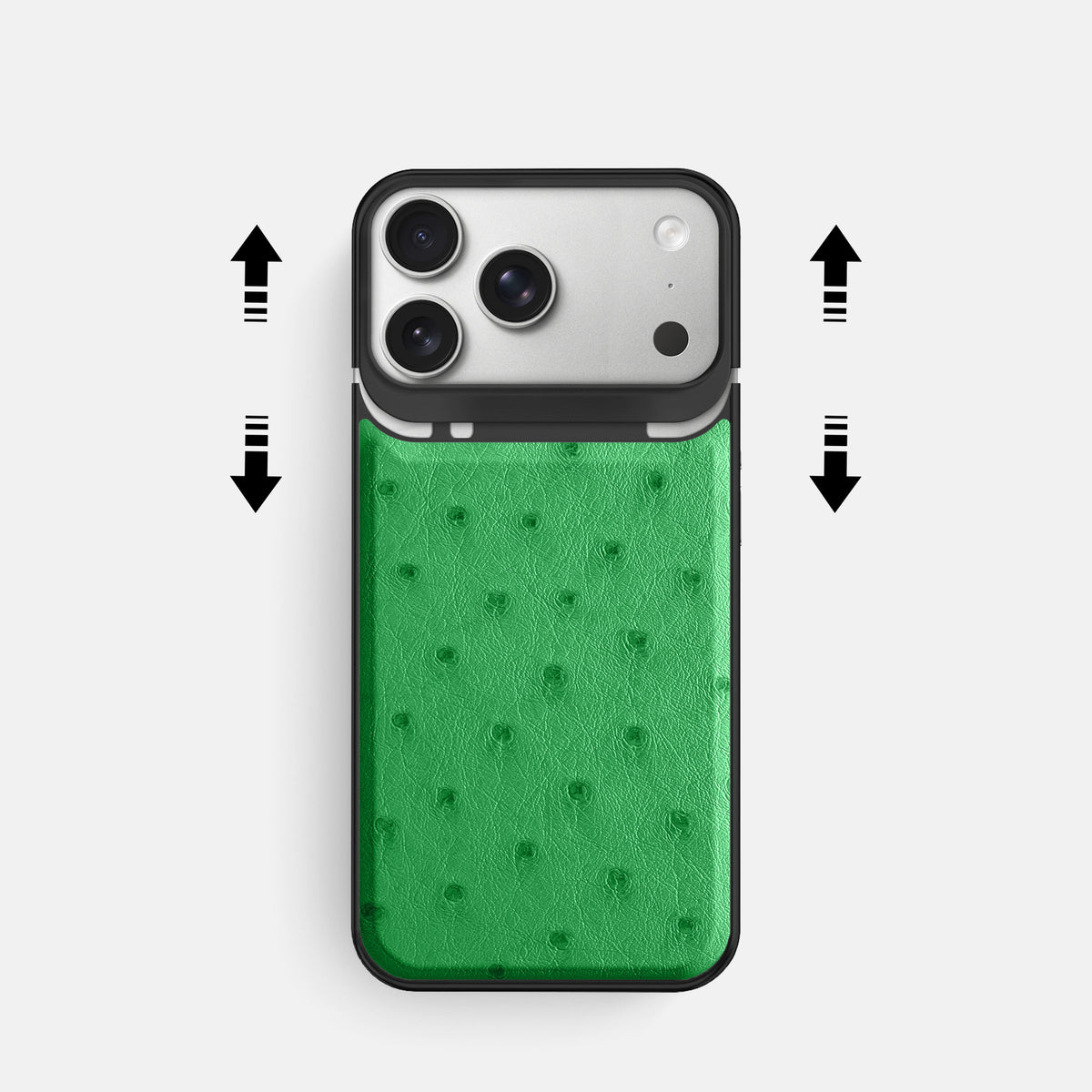 Metal Case For iPhone 18 Pro In Ostrich -2 | Kentucky-Green-Black