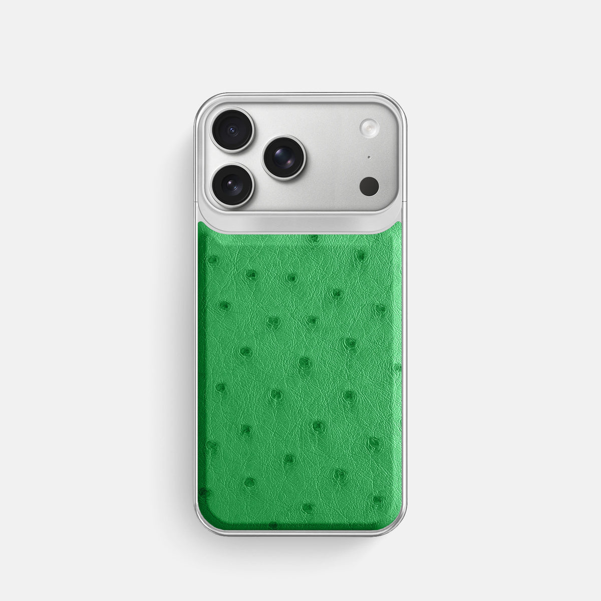 Metal Case For iPhone 18 Pro In Ostrich -1 | Kentucky-Green-Steel