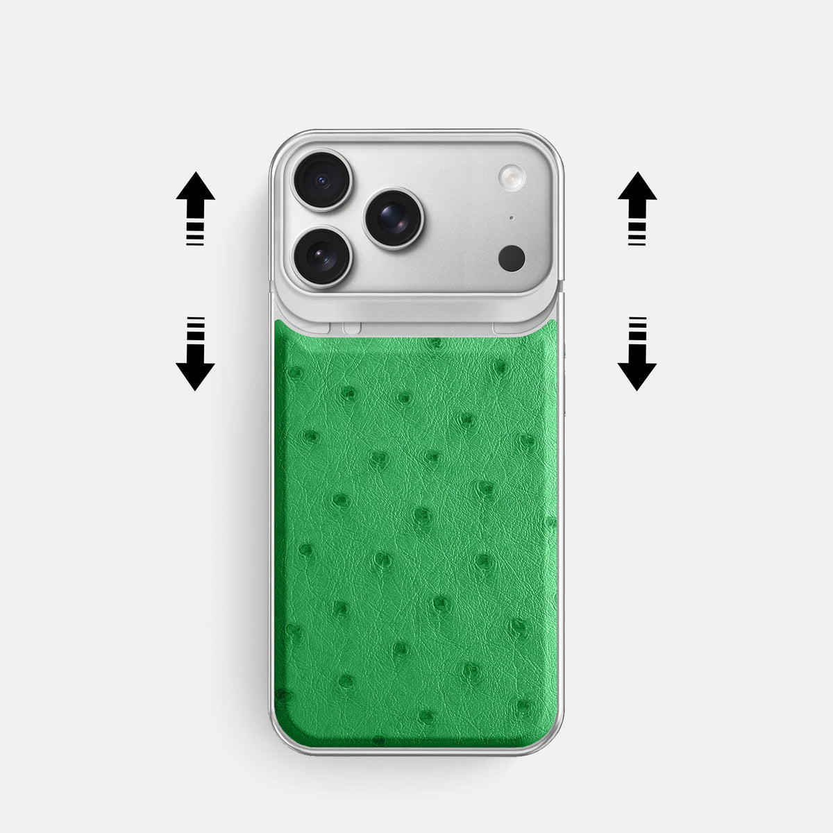 Metal Case For iPhone 18 Pro In Ostrich -2 | Kentucky-Green-Steel