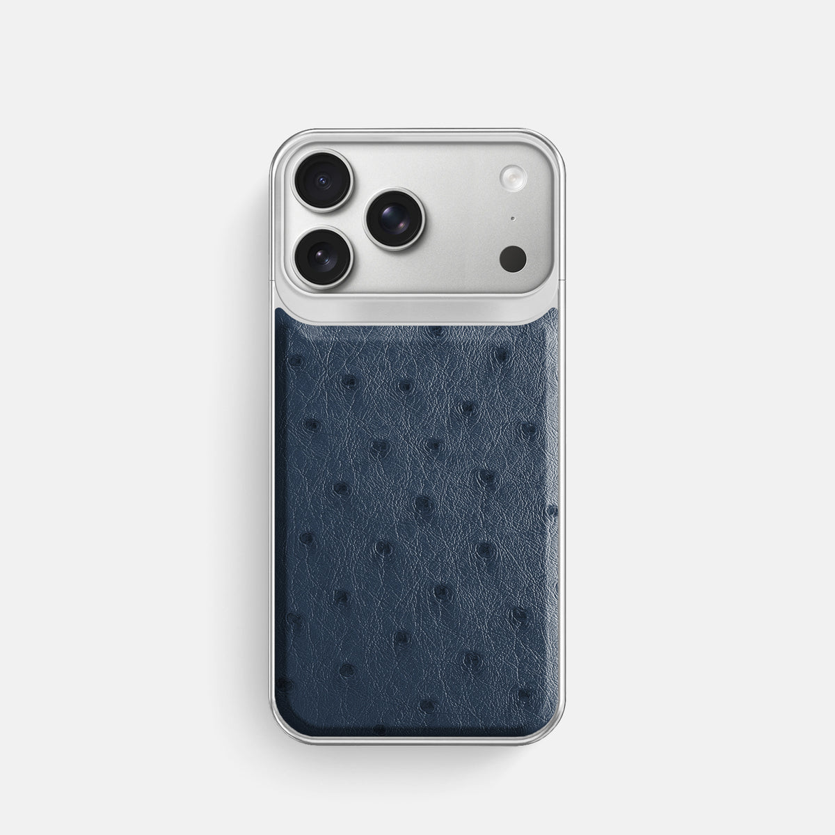 Metal Case For iPhone 18 Pro In Ostrich -1 | Navy-Blue-Steel