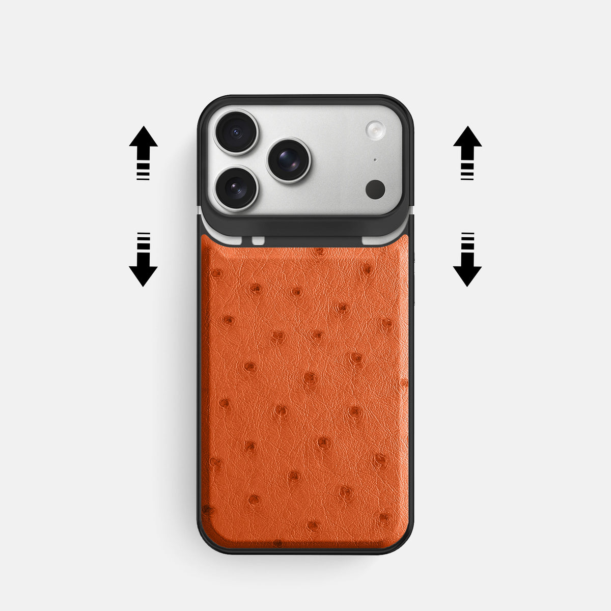 Metal Case For iPhone 18 Pro In Ostrich -2 | Orange-Black