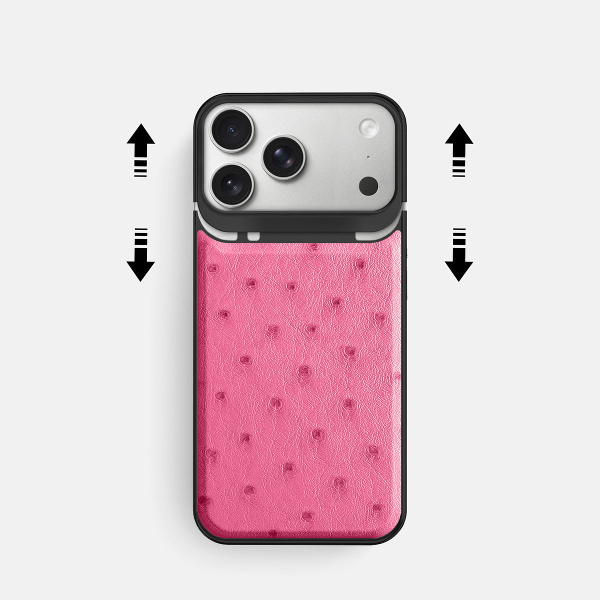 Metal Case For iPhone 18 Pro In Ostrich -2 | Pink-Black