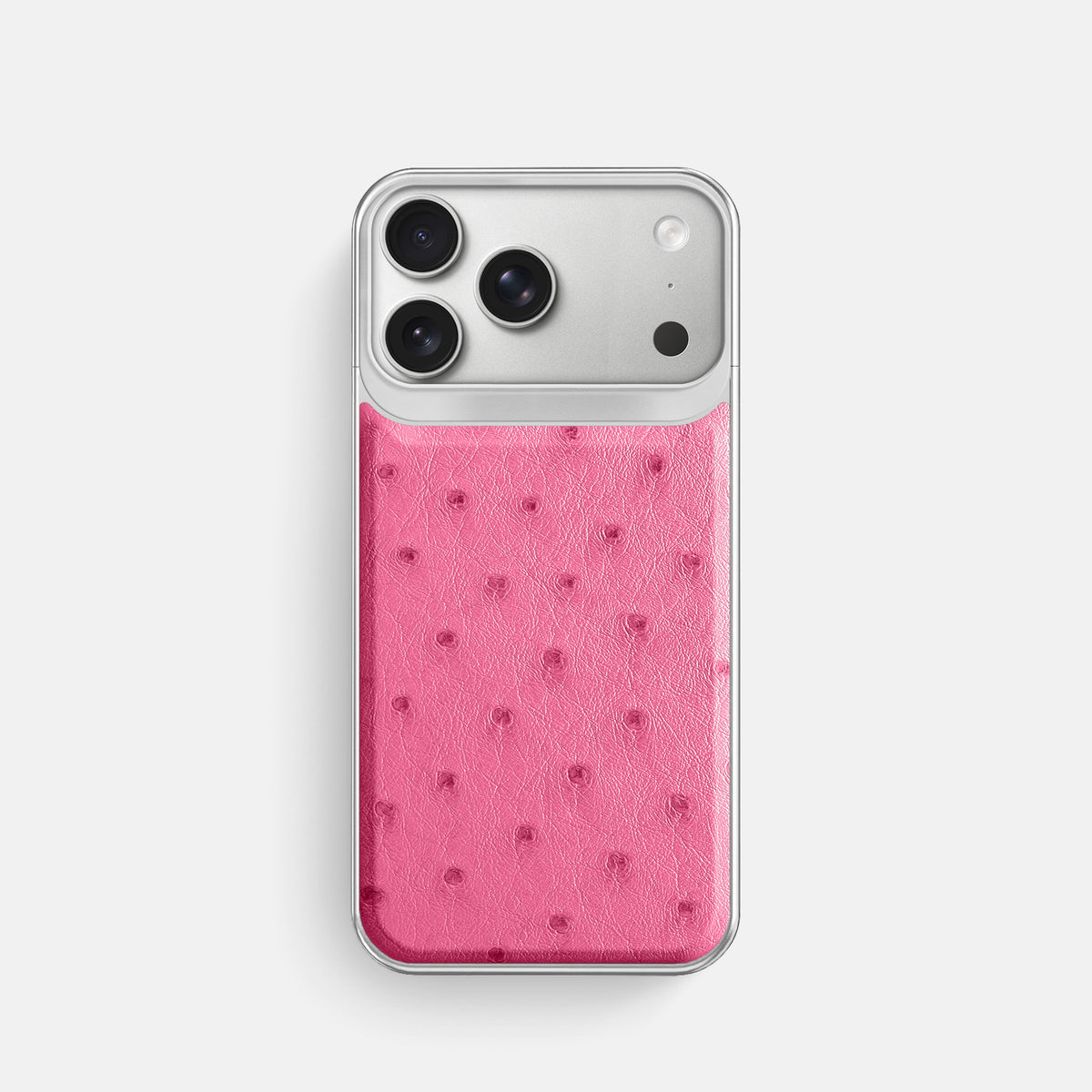 Metal Case For iPhone 18 Pro In Ostrich -1 | Pink-Steel