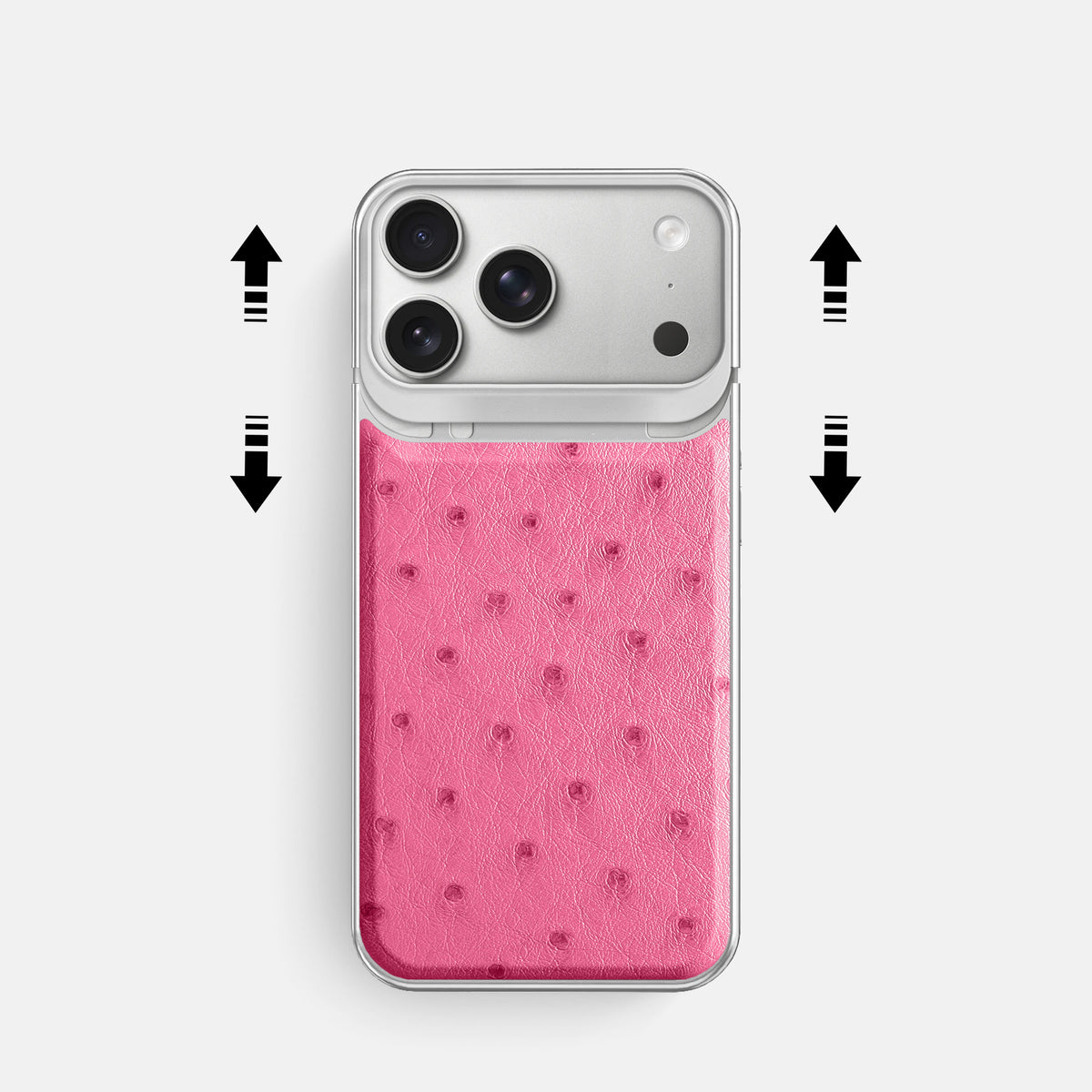 Metal Case For iPhone 18 Pro In Ostrich -2 | Pink-Steel