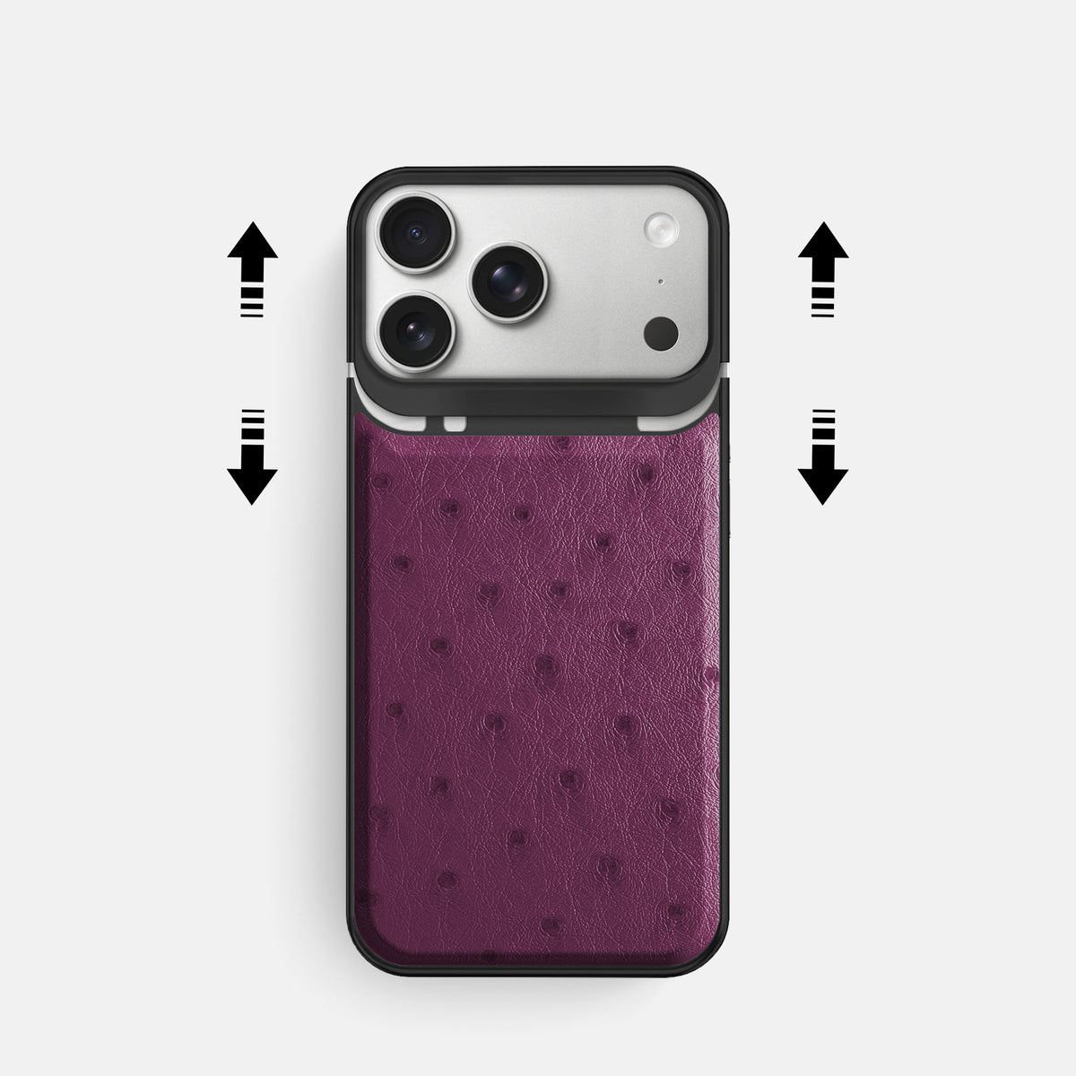 Metal Case For iPhone 18 Pro In Ostrich -2 | Purple-Black