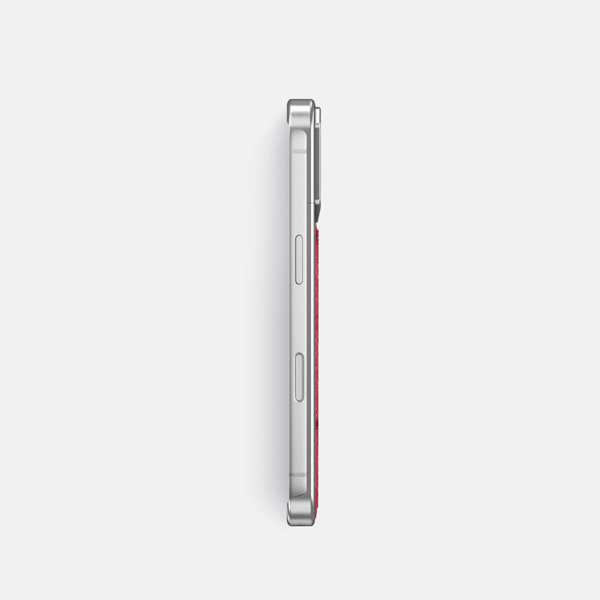 Metal Case For iPhone 18 Pro In Ostrich -3 | Red-Steel
