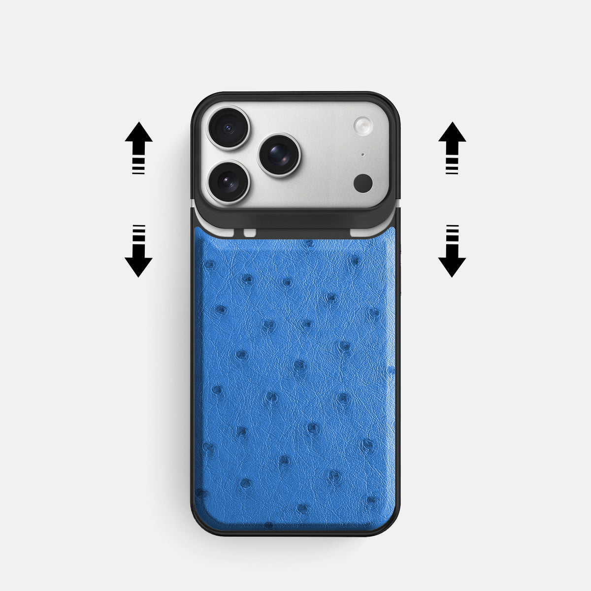 Metal Case For iPhone 18 Pro In Ostrich -2 | Royal-Blue-Black