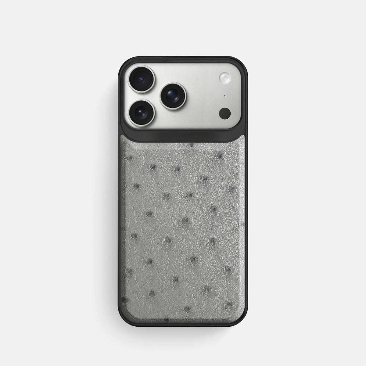 Metal Case For iPhone 18 Pro In Ostrich -1 | Silver-Black