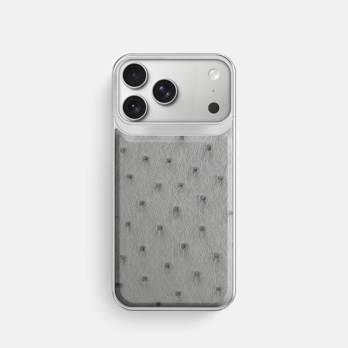 Metal Case For iPhone 18 Pro In Ostrich -1 | Silver-Steel
