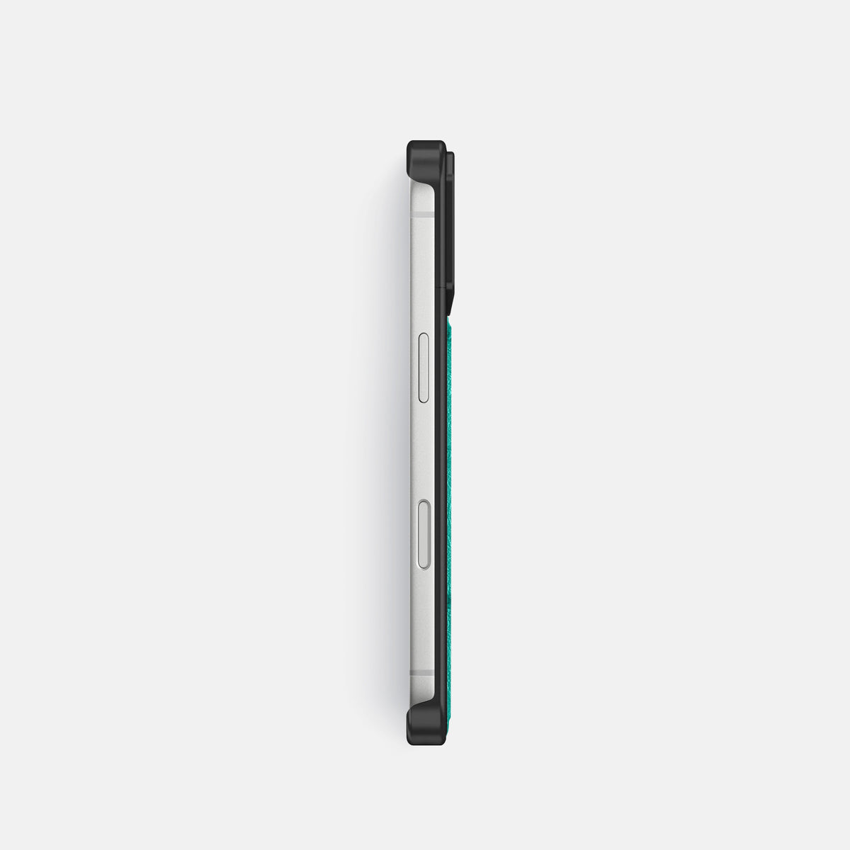 Metal Case For iPhone 18 Pro In Ostrich -3 | Turquoise-Black