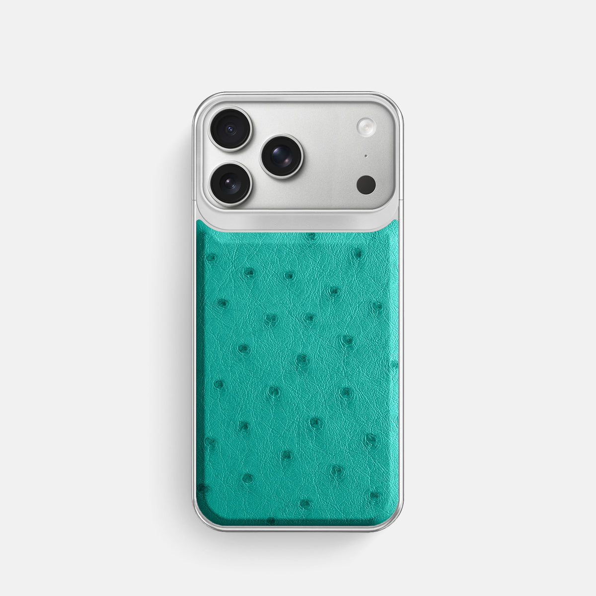 Metal Case For iPhone 18 Pro In Ostrich -1 | Turquoise-Steel