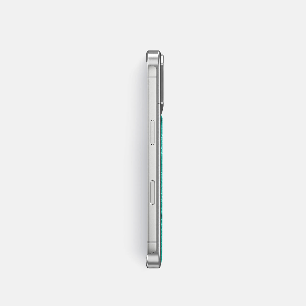 Metal Case For iPhone 18 Pro In Ostrich -3 | Turquoise-Steel