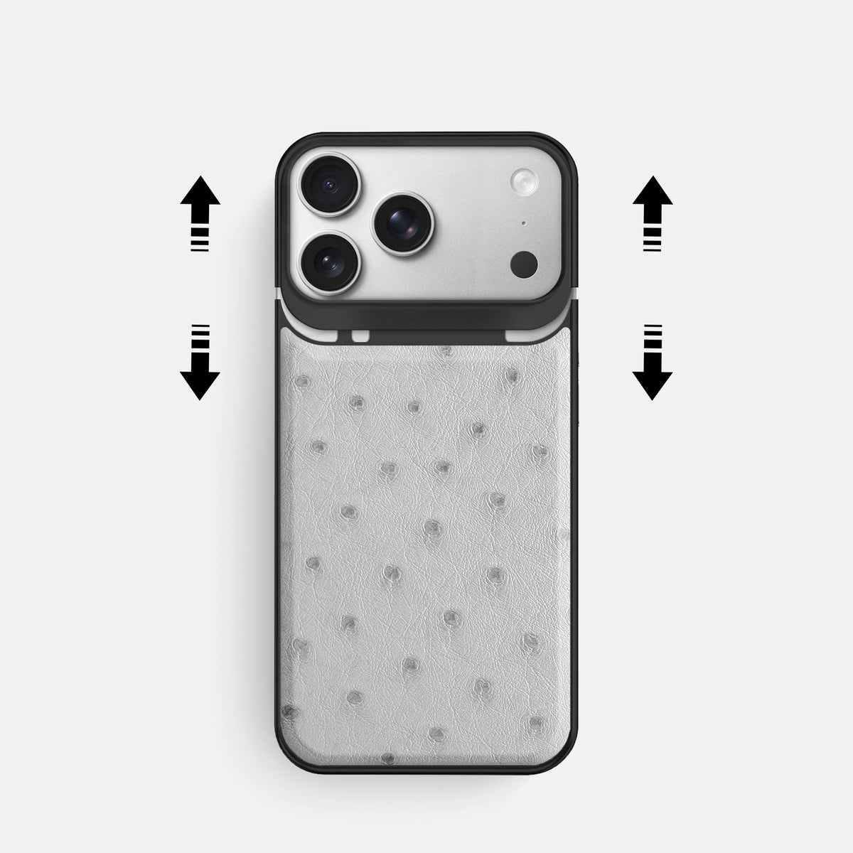 Metal Case For iPhone 18 Pro In Ostrich -2 | White-Black